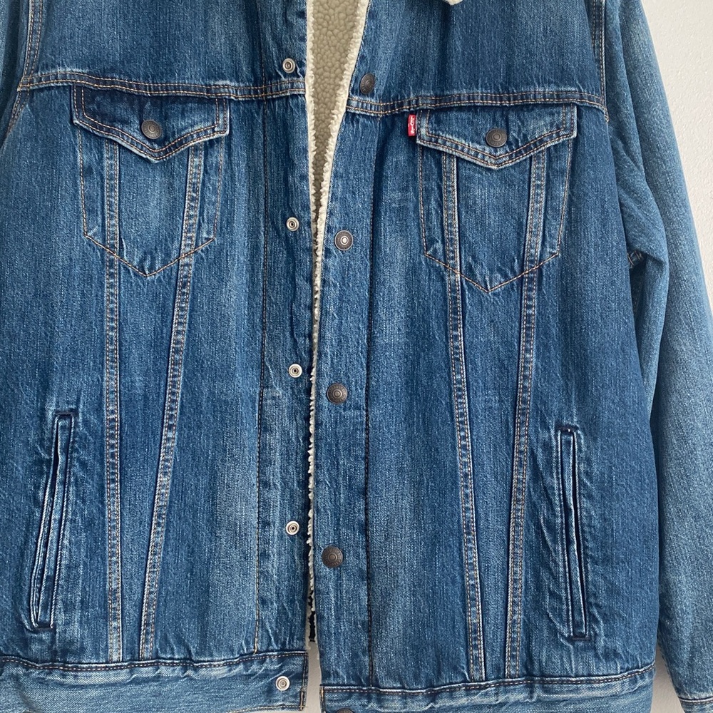 Levi’s Original Relaxed Fit Sherpa Trucker Jacket Size XXL - Picture 4 of 8